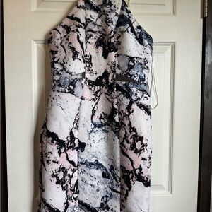 Kendall & Kylie One Shoulder Marble Print Dress